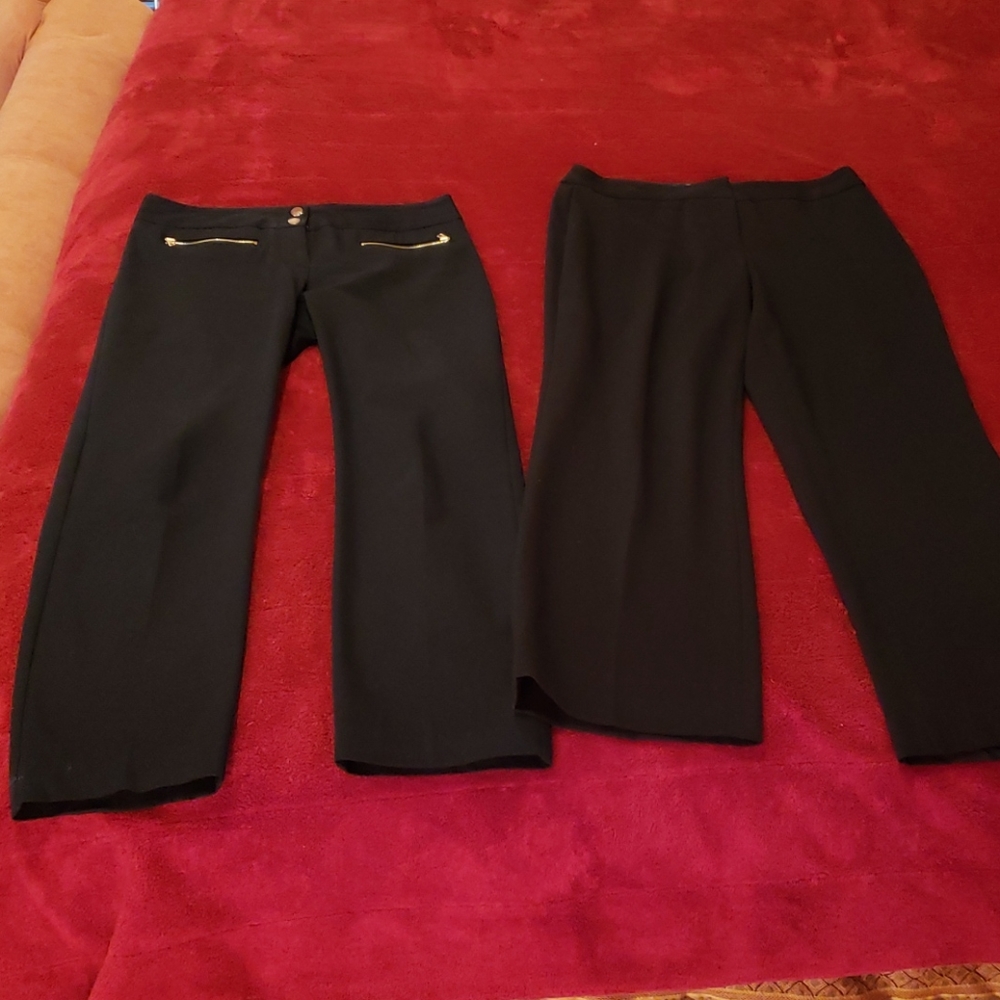 2 black pants size 4 15" waist and 25/27" inseam